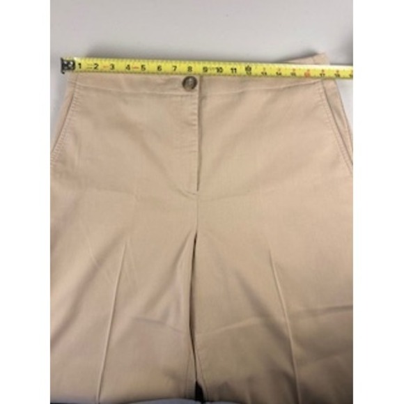 Ann Taylor Women Tan Cropped Wide Leg Pants Size 14 Cotton Blend - Picture 10 of 14